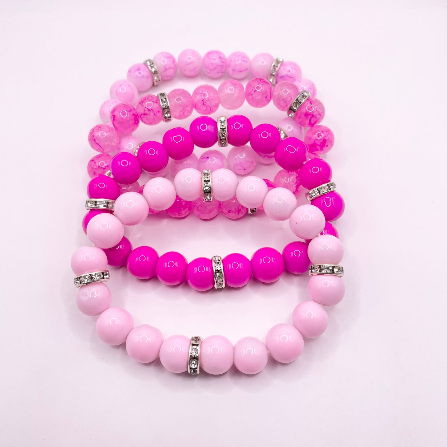 Pink Bracelets set 4 pc