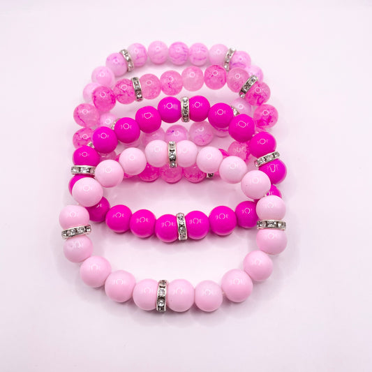 Pink Bracelets set 4 pc
