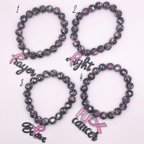 BCA Bracelet Pink/Silver/Black Paint Spatter Bracelet (1pc)