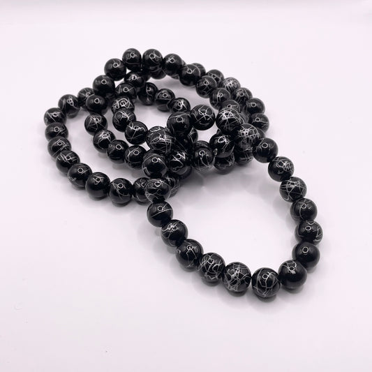 Black Bracelet with White Splatter (1pc)