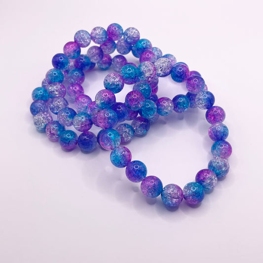 Blue/Purple Crackle Bracelet (1pc)