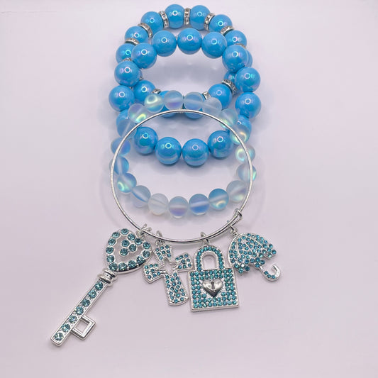 Blue Ice Bracelet Set (4pc)