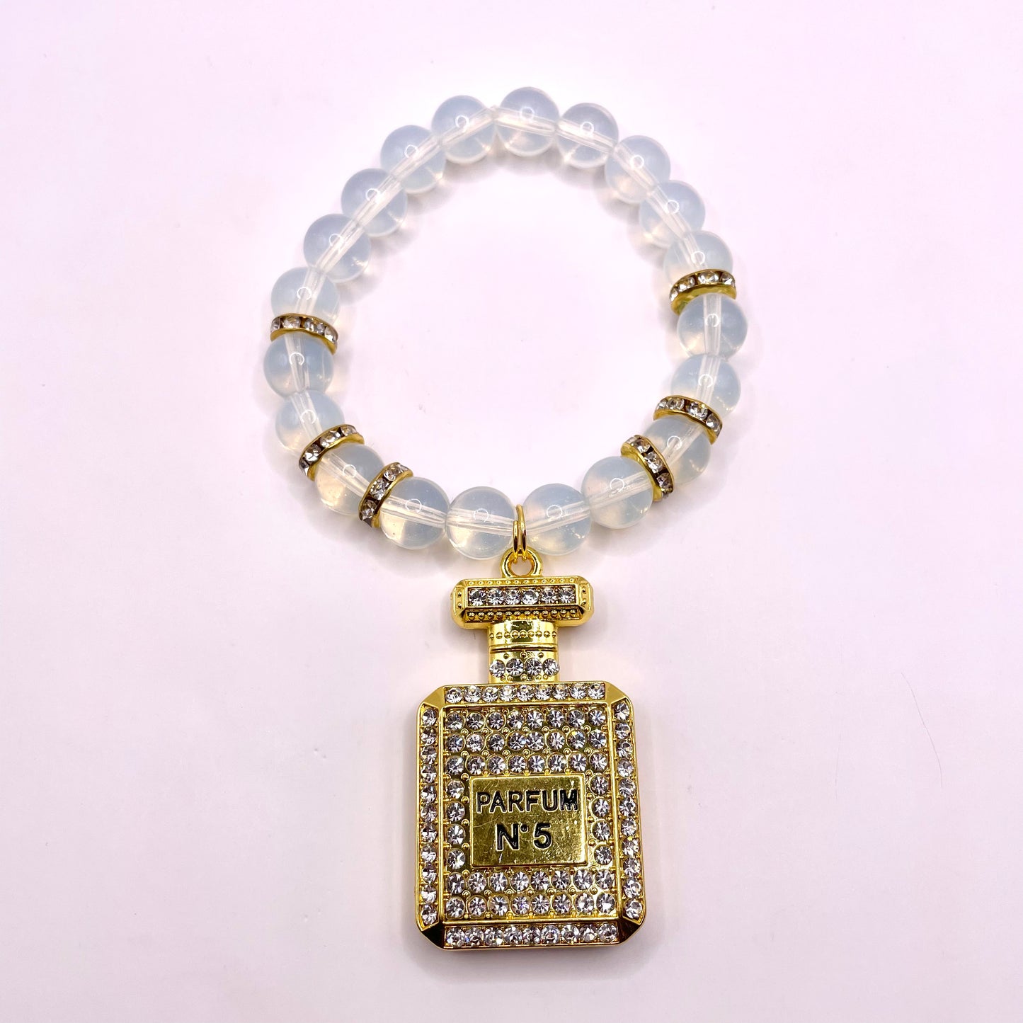 Clear AB bracelets with Parfum Charm