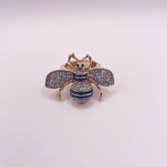 Rhinestone Bee Ring