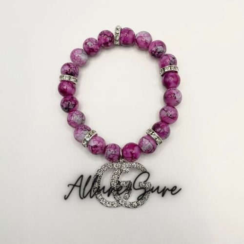 Purple Marble Bracelet With Spacers
