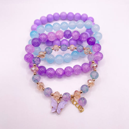 Purple & Blue Bracelet Set 4pc