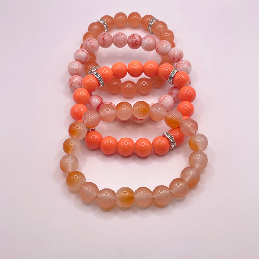 Orange 4pc Bracelet set