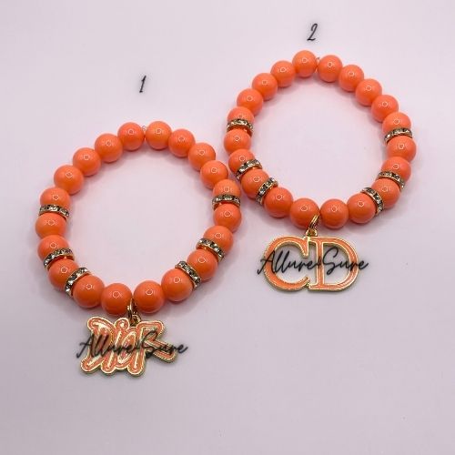 Orange Spacer Luxury Bracelet (Gold) 1pc