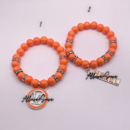 Orange Spacer Luxury Bracelet (Silver) 1pc