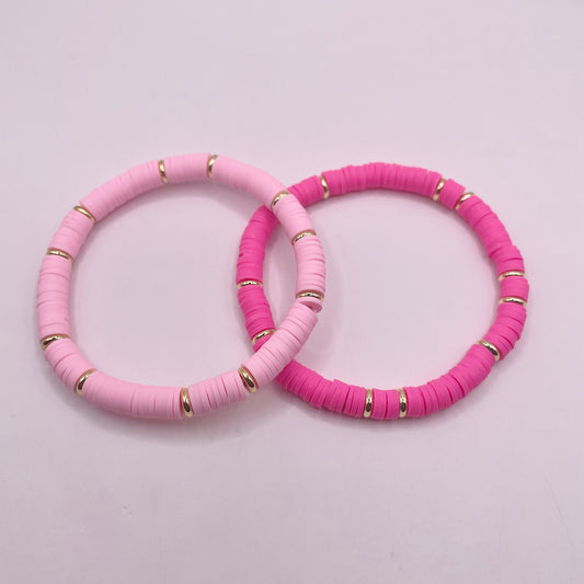 Pink Clay Beaded Bracelets