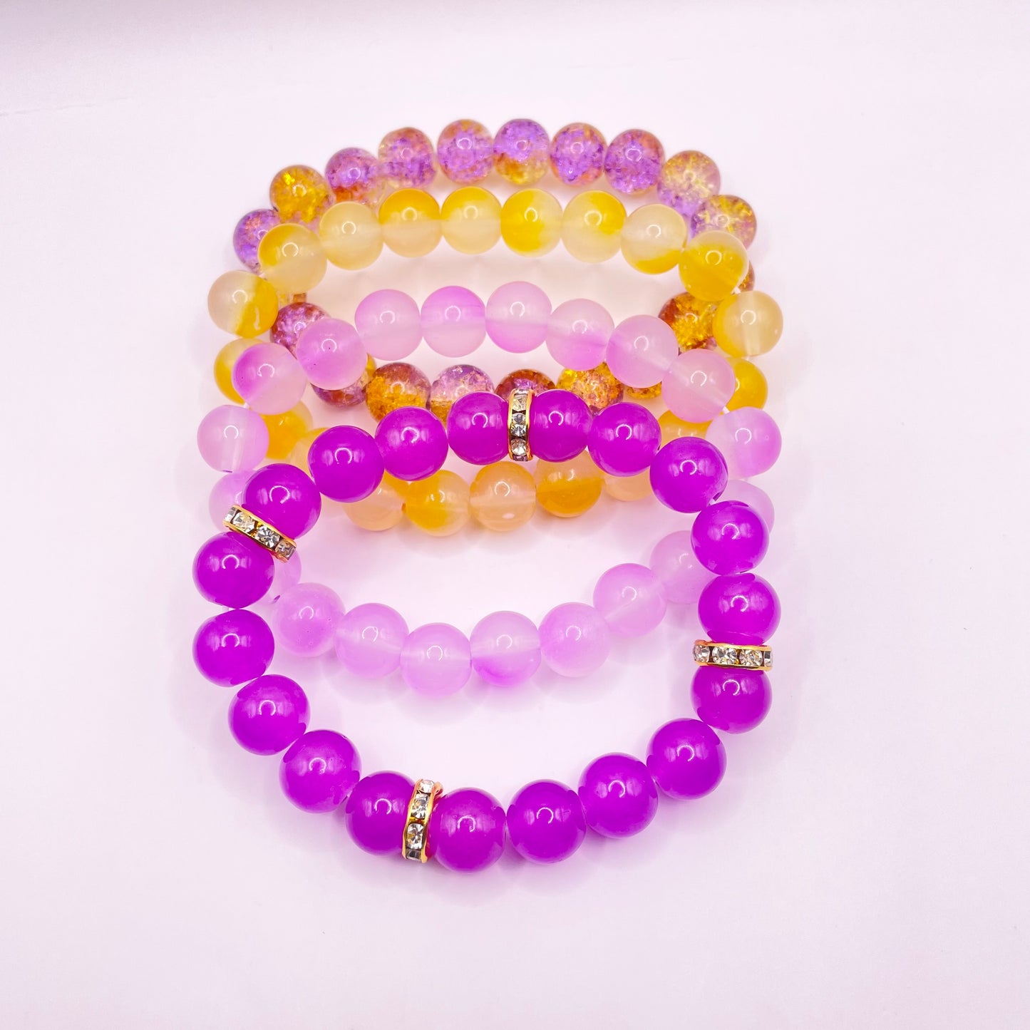 Purple and Gold Bracelet Set 4pc