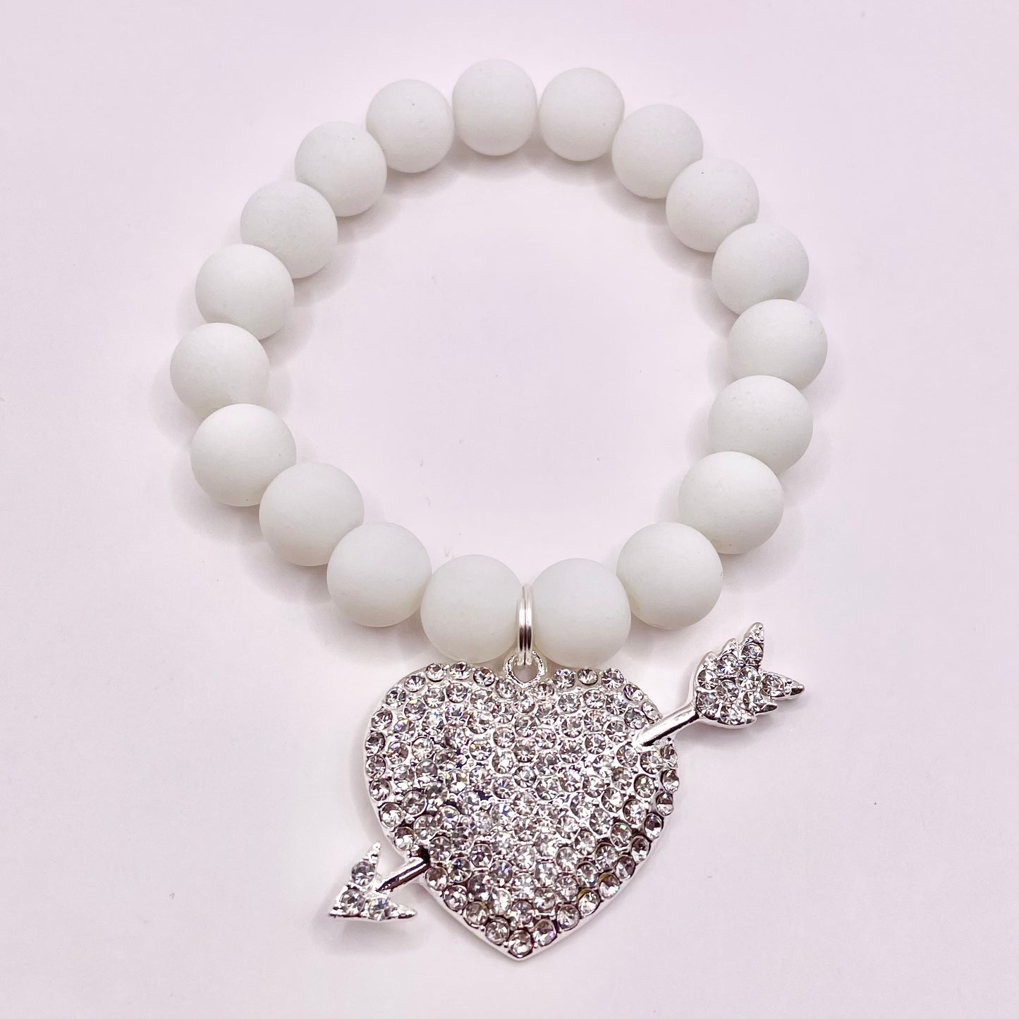 Matte Bracelets with Cupid Heart Charm